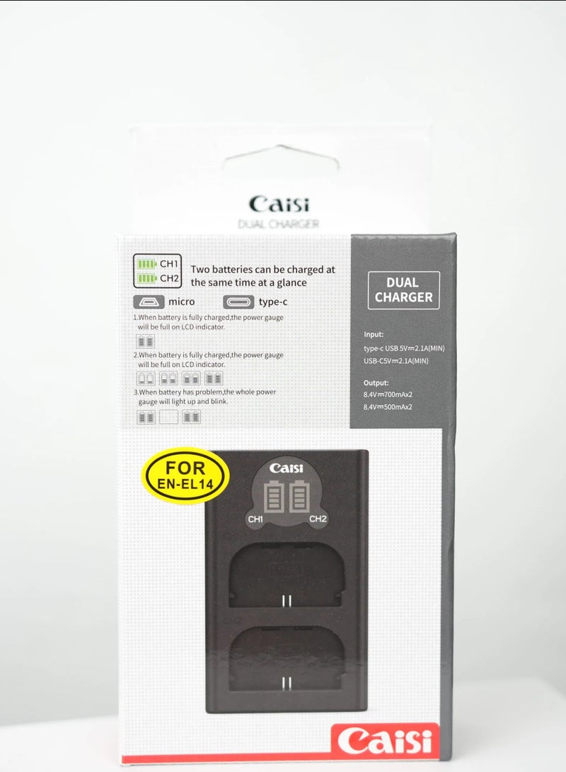 Caisi Double Charger CS-EN-EL14A 