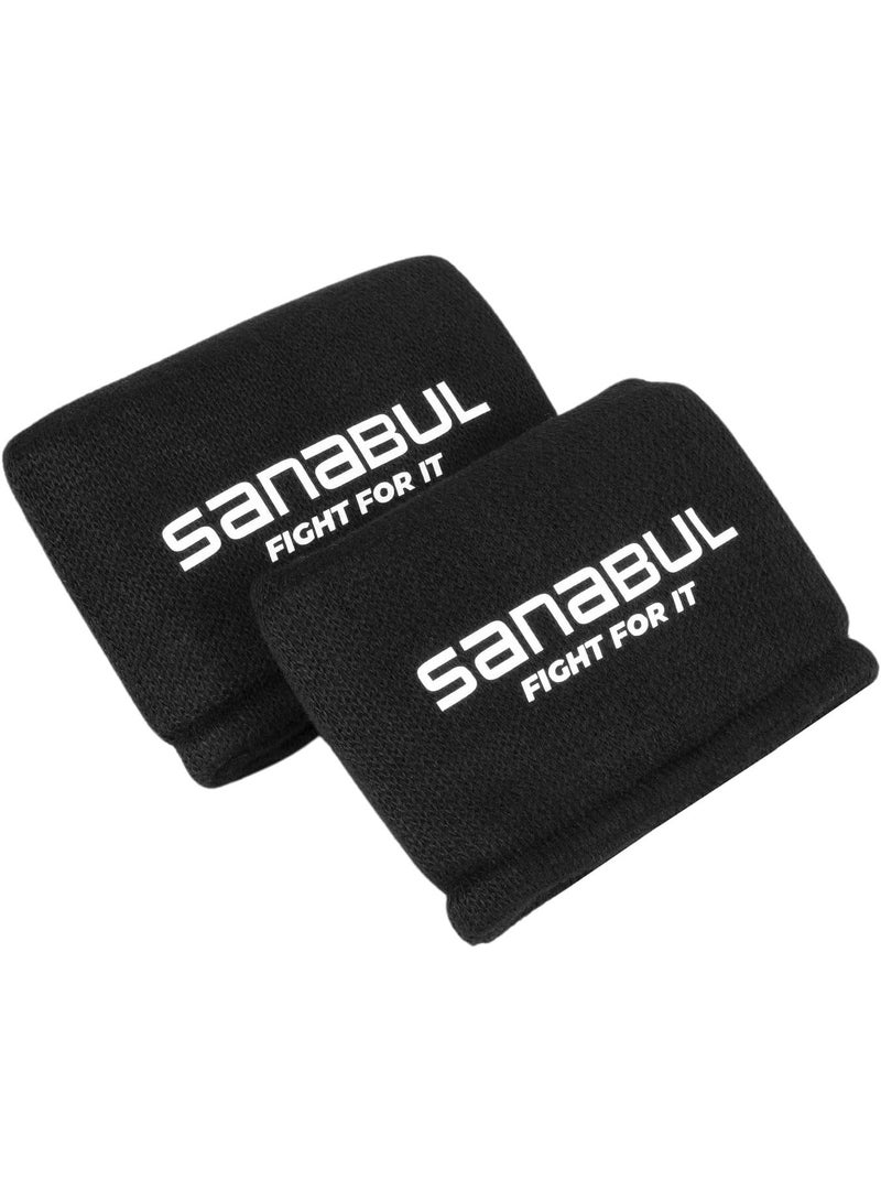 سنابول واقيات المفاصل الهلامية الأساسية من سانابول لقفازات الملاكمة ولفائف اليد (زوج)، أسود/أبيض - Image 2