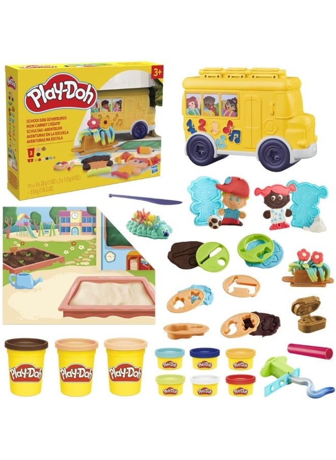 Play-Doh Play-Doh School Day Adventures Playset with Playmat, 15 Tools, 9 Colors, Preschool Toys for 3 Year Olds & Up  - Image 2