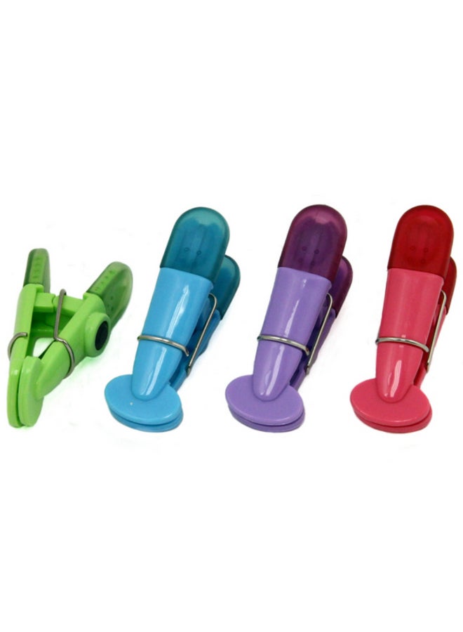 4-Piece Translucent Magnetic Memo Clip Set Multicolour 45.161 x 17.78 x 10.16 cm 21091