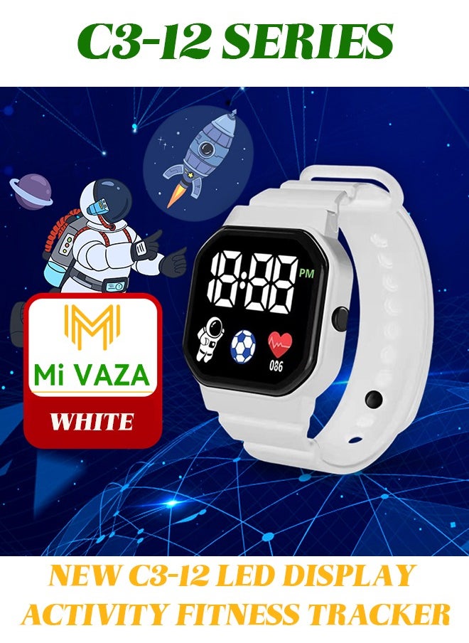 Mi VAZA NEW C3-12 LED DISPLAY ACTIVITY FITNESS TRACKER-DIGITAL ELECTRONIC-3 ATM WATER RESISTANT WATCH-OUTDOOR WATERPROOF WATCH FOR KIDS  - Image 1