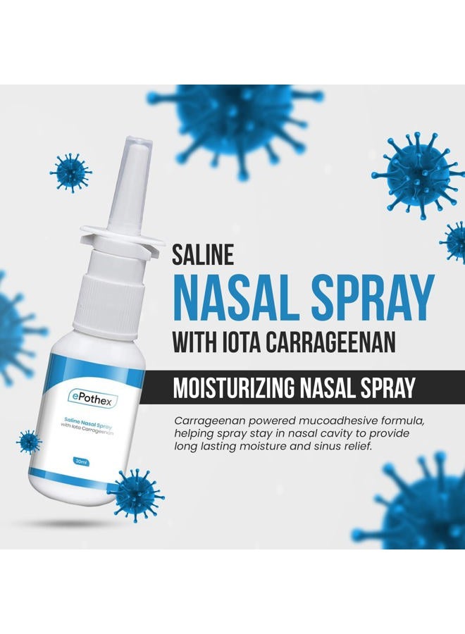 EPOTHEX Saline Nasal Spray with Iota Carrageenan | Powerful Moisturizing Nasal Cleanser | Helps Prevent Dry Sinuses | Long Lasting | 30 ml - Image 3