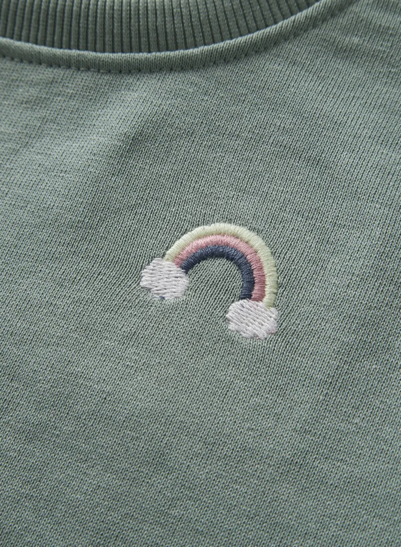 Name It Green Milieu Rainbow Kids Relaxed Fit Long Sleeve Sweatshirt for Women | Best Price UAE