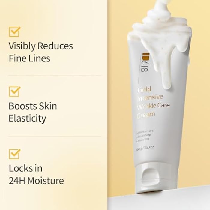 1.618 Intensive Wrinkle Care Cream — Korean Anti-Aging Face Moisturizer with 24K Gold, GABA, 17 Amino Acids & Adenosine | Hydrating & Firming, For Women & Men, 3.52 oz - Image 2