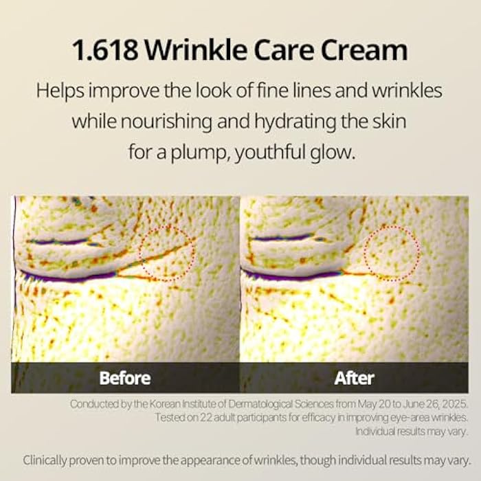 1.618 Intensive Wrinkle Care Cream — Korean Anti-Aging Face Moisturizer with 24K Gold, GABA, 17 Amino Acids & Adenosine | Hydrating & Firming, For Women & Men, 3.52 oz - Image 4