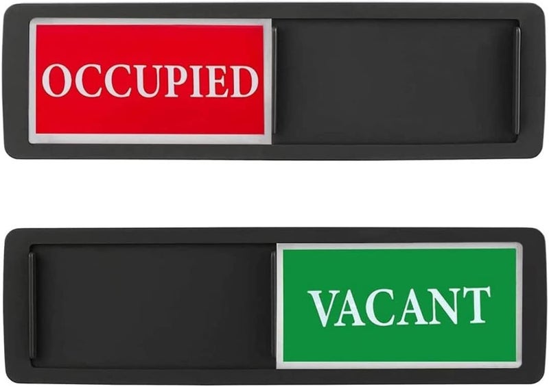 Vacant Occupied Indicator, Easy to Read & Slide, Can DIY Sign (Black Vacant/Occupied)