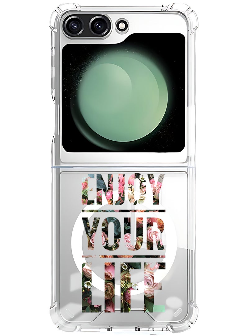 Theodor Magnetic Case for Samsung Galaxy Z Flip 6 Compatible with MagSafe Wireless Charging, Shockproof Phone Bumper Cover Enjoy your rally - Image 1