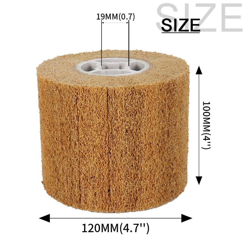 Baisiky 120x100x19mm Non-Woven Abrasive Wire Drawing Polishing Burnishing Wheel Flap Brush for Surface Treatment Stainless Steel, Aluminum, Copper, and More - 120 Grit - Image 2