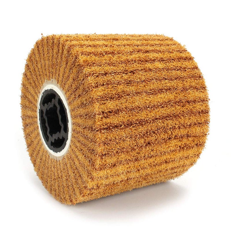 Baisiky 120x100x19mm Non-Woven Abrasive Wire Drawing Polishing Burnishing Wheel Flap Brush for Surface Treatment Stainless Steel, Aluminum, Copper, and More - 120 Grit - Image 4
