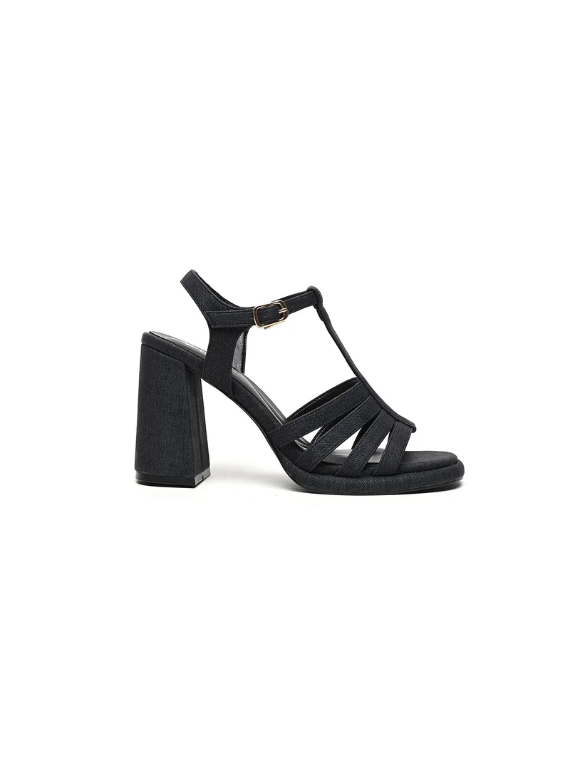 Cuple strappy block heel sandal with adjustable ankle strap