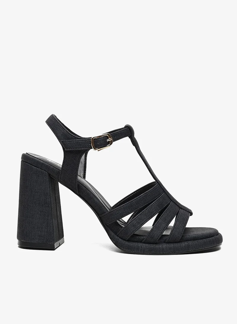 Cuple strappy block heel sandal with adjustable ankle strap