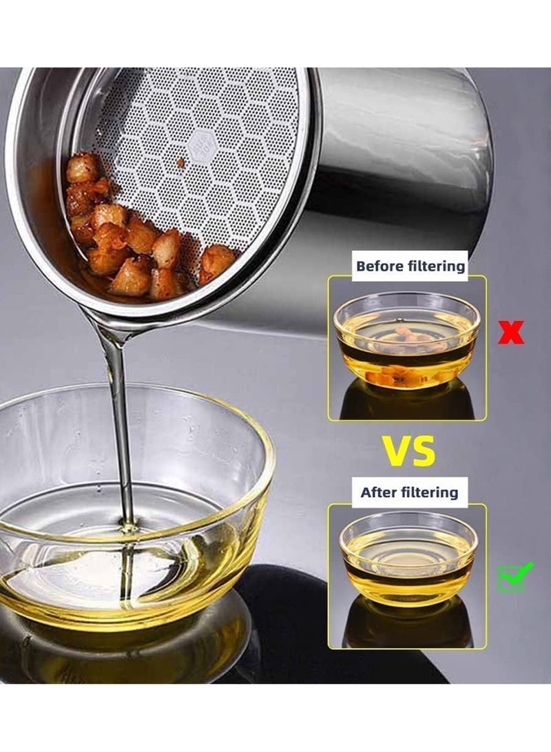 LOOPITYS 1.3L/2L Oil Filter Pot for Household Use - Large Capacity Kitchen Storage - Image 2