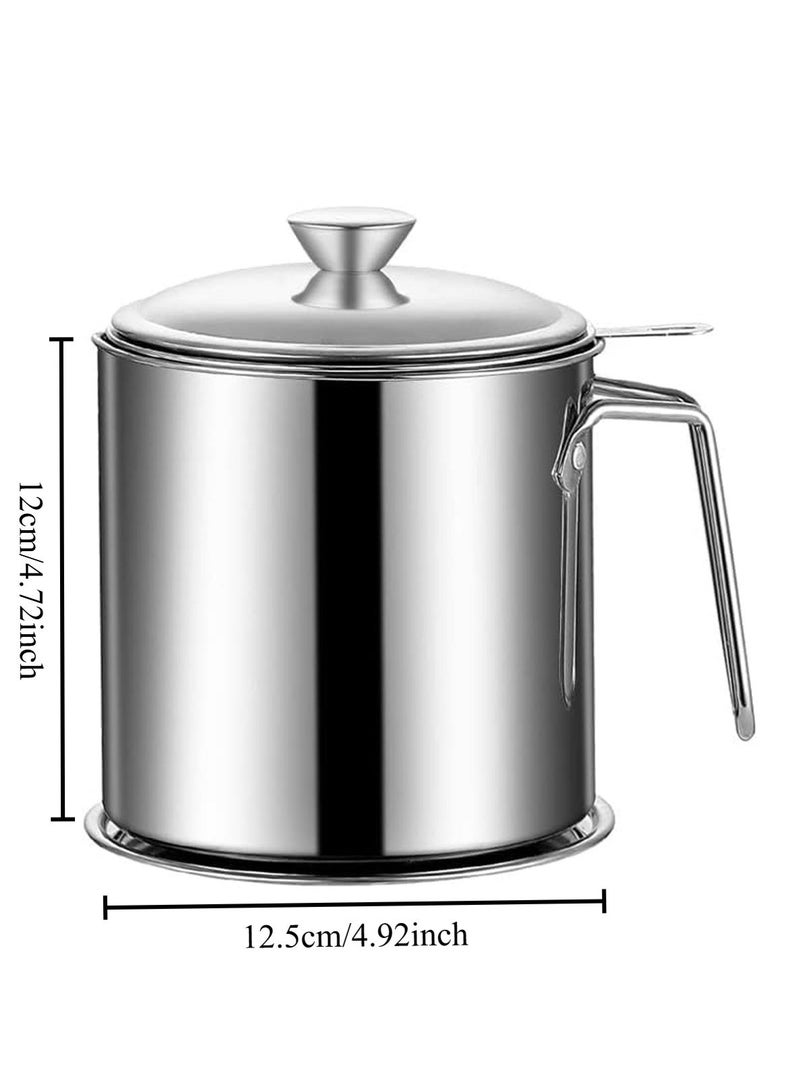 LOOPITYS 1.3L/2L Oil Filter Pot for Household Use - Large Capacity Kitchen Storage - Image 3