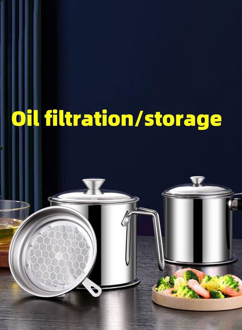 LOOPITYS 1.3L/2L Oil Filter Pot for Household Use - Large Capacity Kitchen Storage - Image 4