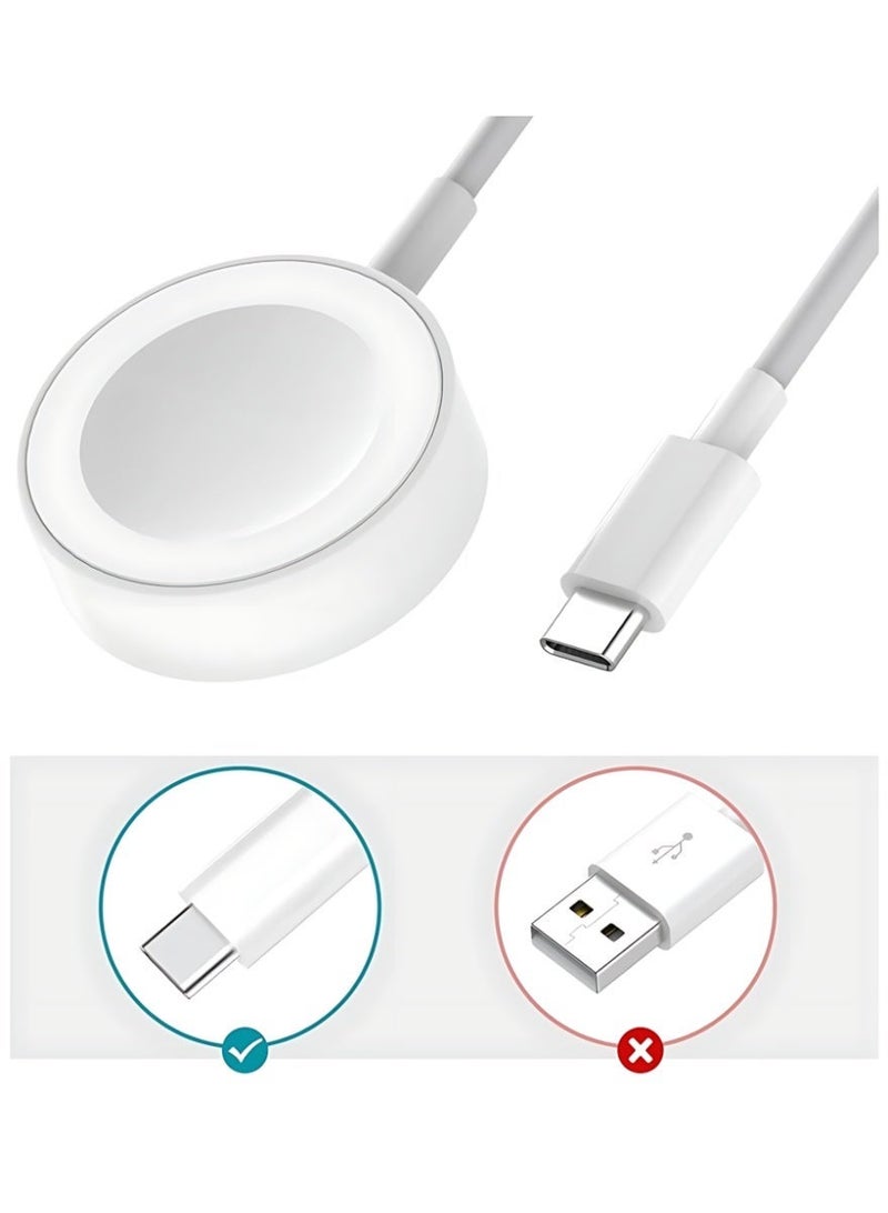 Applicable to Apple Watch Charger USB C Magnetic Fast iWatch Charger Portable Compatible with iWatch Ultra/Series 11/10/9/8/7/6/SE/SE2/5/4/3/2/1（1M） - Image 4