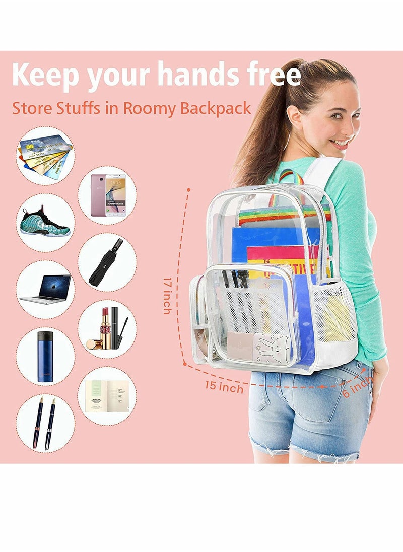 KASTWAVE - Transparent Backpack, Heavy-Duty PVC Transparent Bag, With Laptop Compartment, Waterproof Transparent Backpack, Suitable For School, Work, Safety (Dark Blue) - Image 1