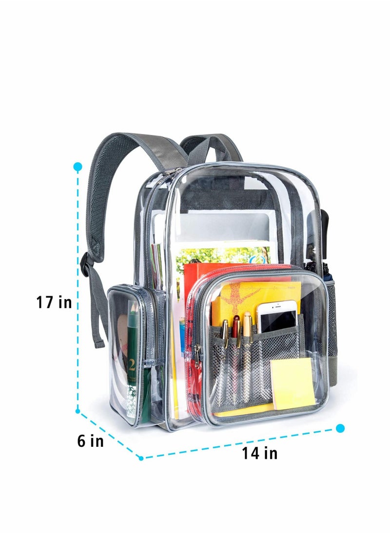 KASTWAVE - Transparent Backpack, Heavy-Duty PVC Transparent Bag, With Laptop Compartment, Waterproof Transparent Backpack, Suitable For School, Work, Safety (Dark Blue) - Image 1