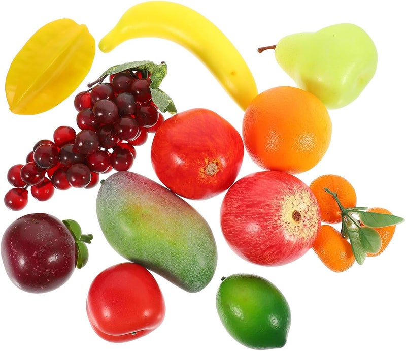 12pcs Lifelike Artificial Fruits Set Plastic Decorative Fake Apples Mangoes Foam Home Décor Props for Window Display and Restaurant Ornament - Image 1