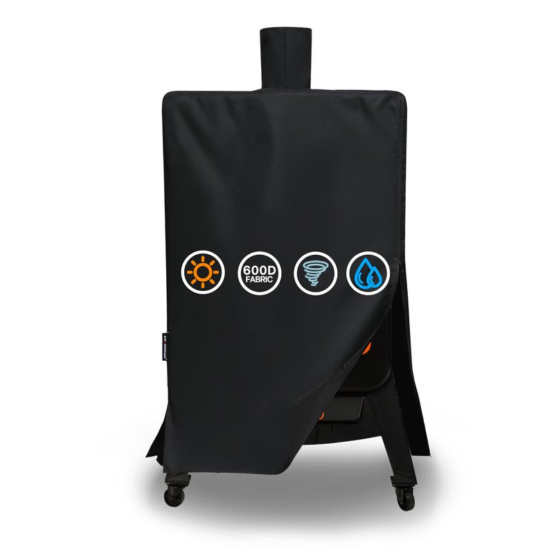 Suphomeware Ventical Pellet Smoker Cover for Pit Boss 4/5 Seriesï¼ŒPBV4PS1ï¼ŒPBV5PW1ï¼ŒPBV4PS2, 600D Black Waterproof Grill Cover with Speacial Zipper Design. - Image 1