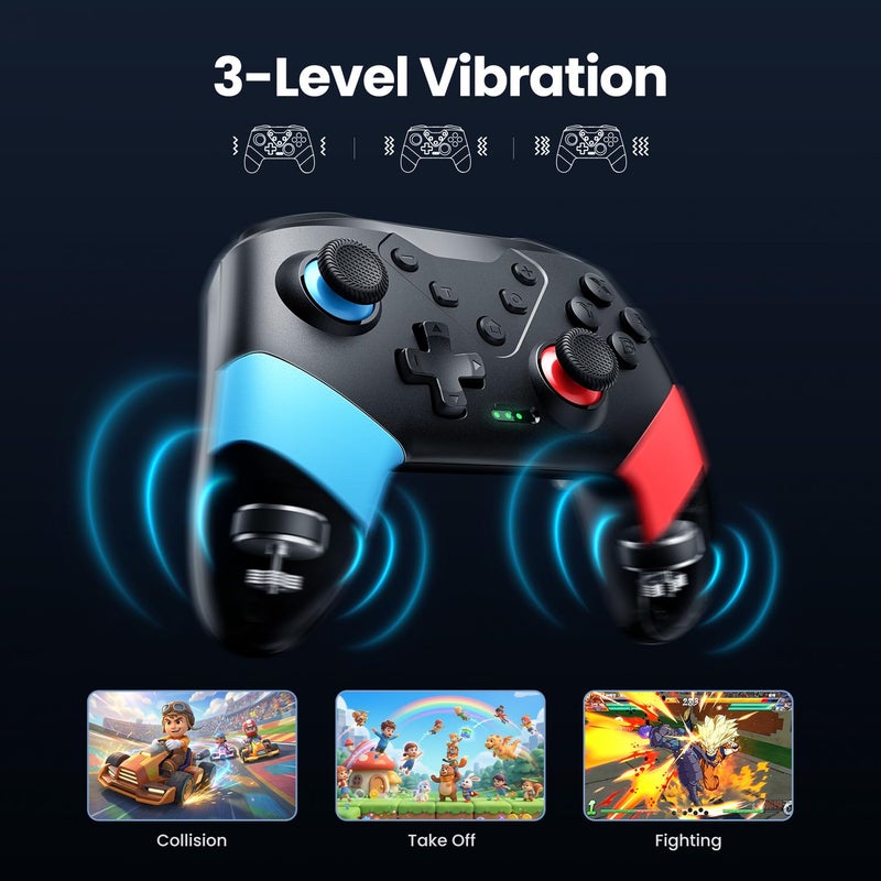 VOYEE Switch Controllers Compatible with Switch/Lite/OLED, Programming Wireless Pro Controller with Motion Control, Vibration, Wake-up, Turbo, Screenshot - Image 5