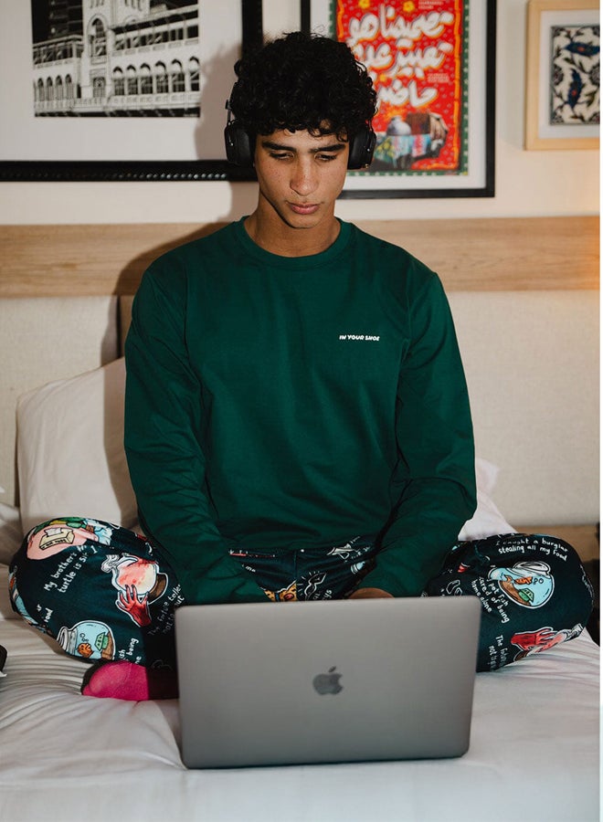 In Your Shoe Dark Green Basic Long Sleeve Tee