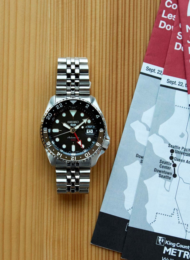 Seiko 5 Sports SSK GMT Black Dial Automatic Men's Watch SSK001K1 - Image 3