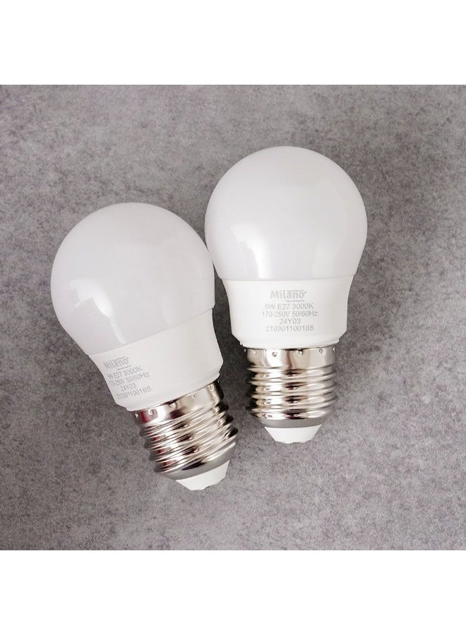 DANUBE HOME مصباح دانوب هوم ميلانو LED مجموعة 2 قطعة 5 واط E-27 3000 كيلفن | لمبات توفير الطاقة لغرفة المعيشة وغرفة النوم وغرفة الطعام والمكاتب - Image 1