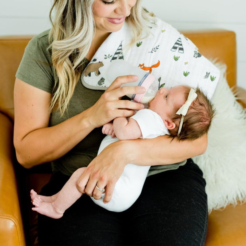 Little Unicorn Cotton Muslin Burp Cloths - Forest Friends 2 Pack - Image 4