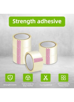 MOMENT [1 Roll] Clear Packing Tape, [2 Inches X 50 Yards] Strong Heavy Duty Packaging Tape For Sealing Parcel Boxes, Moving Boxes Houses, Large Postal Bags, Office Supplies  - Image 5