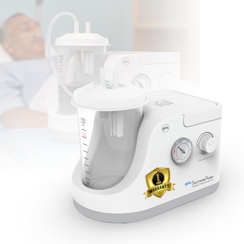 BPL Medical Technologies Portable Phlegm Suction Pump Machine with 1L Jar for Home, Clinic, Dentist and Hospital Use - 1 Year Warranty - White - Image 1