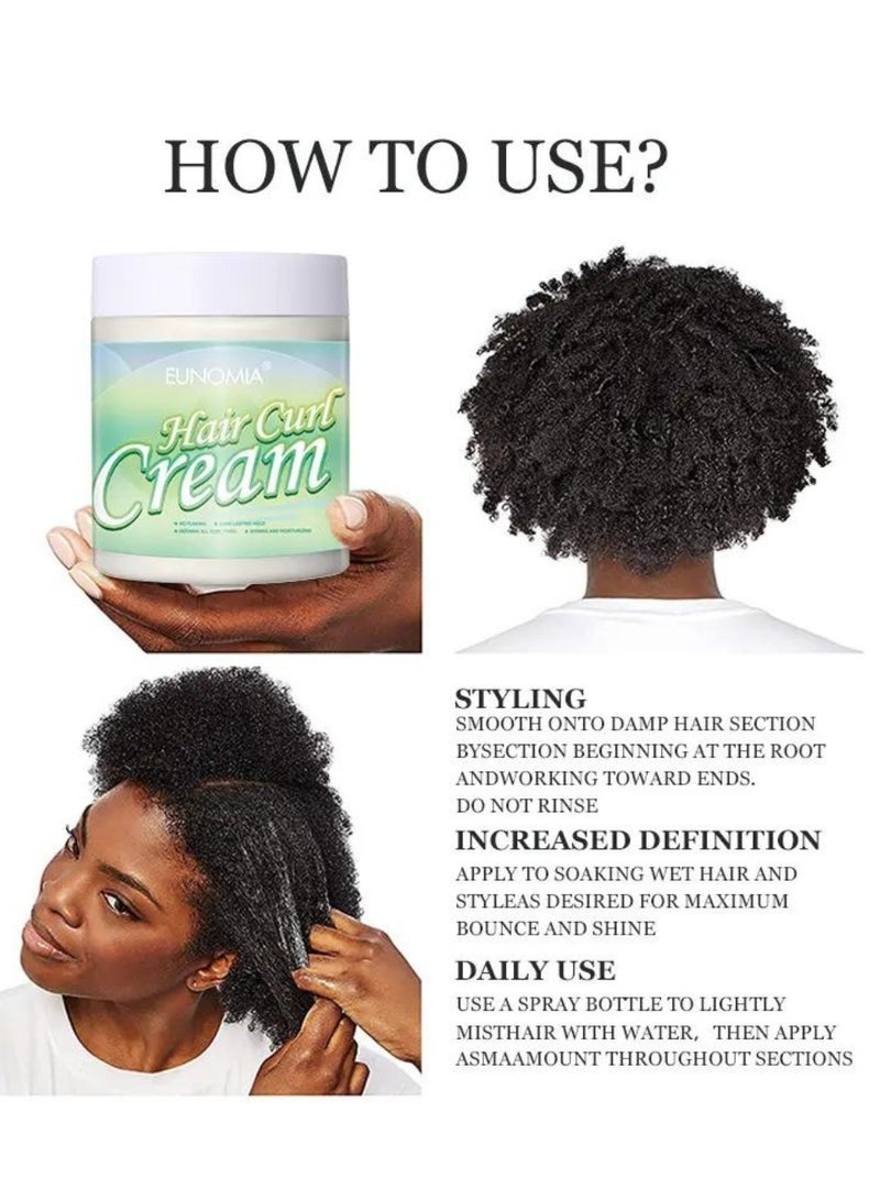 EUNOMIA 250g Hair Curl Cream Curly Hair Nourishing Cream No Flaking Long Lasting Hold Defining All Curl Shining and Moisturizing Curly Hair Cream Curly Hair Styling Cream Less Dry More Curly Hair Cream - Image 4