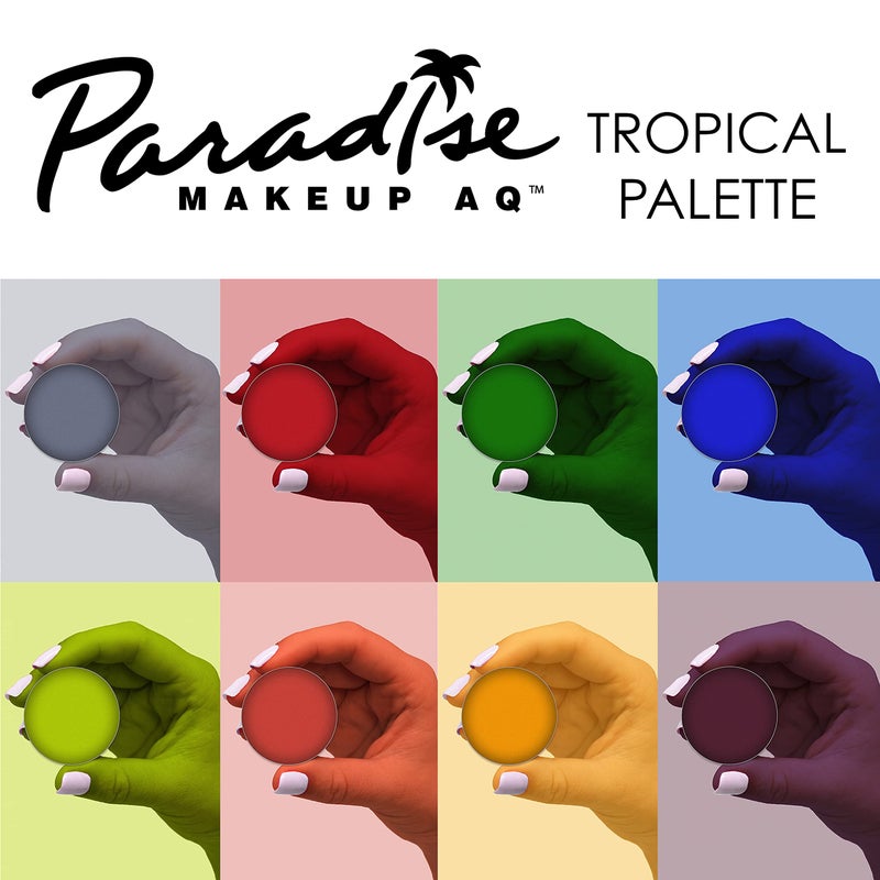 Mehron Makeup Paradise Makeup FX 8 Color Tropical Palette | Magnetic Refillable Body Paint & Face Paint Palette | Professional & Water Activated | Costumes, SFX, Halloween, & Cosplay - Image 3