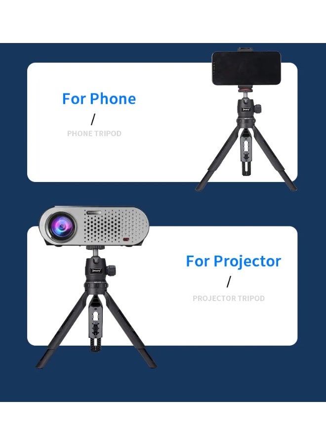 جيه ماري حامل ثلاثي القوائم محمول قابل للتمديد MT-30، ​​تصميم خفيف الوزن على سطح الطاولة، قابل للطي وصغير الحجم، هيكل مستقر، متوافق عالميًا مع الهواتف الذكية والكاميرات الصغيرة وكاميرات الحركة - أسود - Image 4