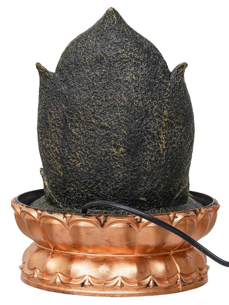 CHRONIKLE Golden Brown Polyresin Tabletop Lord Ganesha Indoor Waterfall Fountain for Home Decor with Multicolor LED, Speed ​​Control Pump and Crystal Ball (Size: 20 x 20 x 29 CM | Weight: 1040 Gram) - Image 3