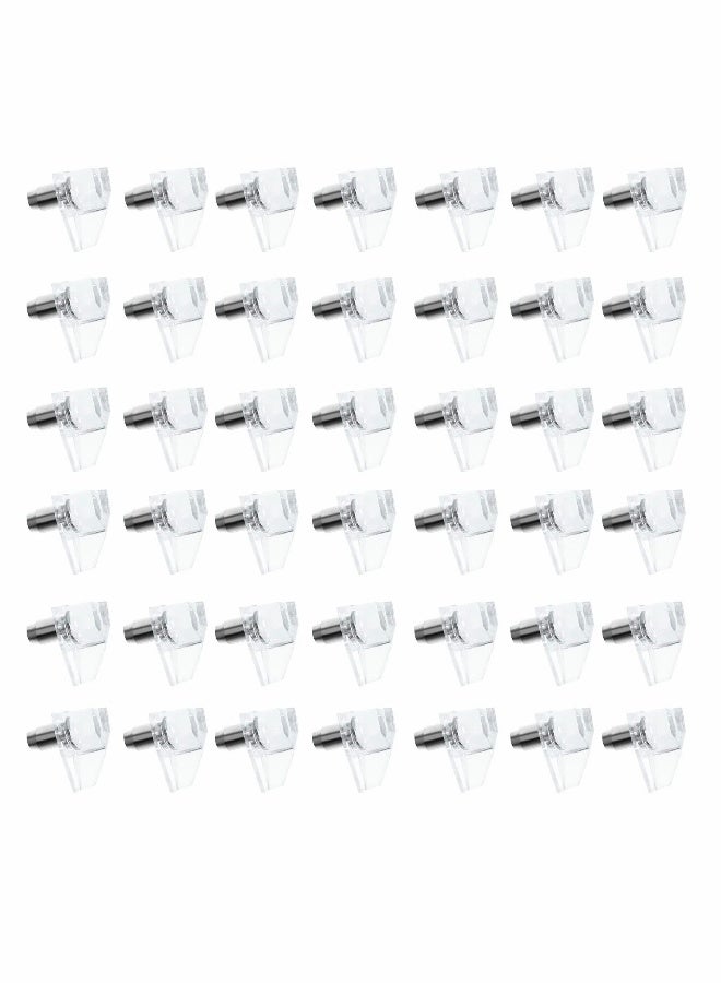 Plastic Shelf Pins, 100 Pieces 5mm Clear Shelf Pegs for Shelves, Cabinet Support Replacement Pegs for Kitchen Furniture Book Shelves - Image 1