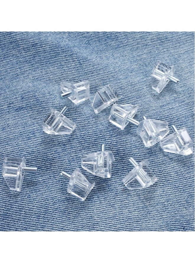 Plastic Shelf Pins, 100 Pieces 5mm Clear Shelf Pegs for Shelves, Cabinet Support Replacement Pegs for Kitchen Furniture Book Shelves - Image 3