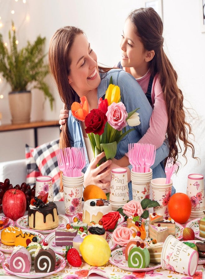 Atonofun Happy Mother's Day Party Decorations, Mother's Day Party Supplies, Mothers Day Plates and Napkins, Cups and Knives for Mothers Best Mom Ever Themed Parties Serves 24 - Image 5