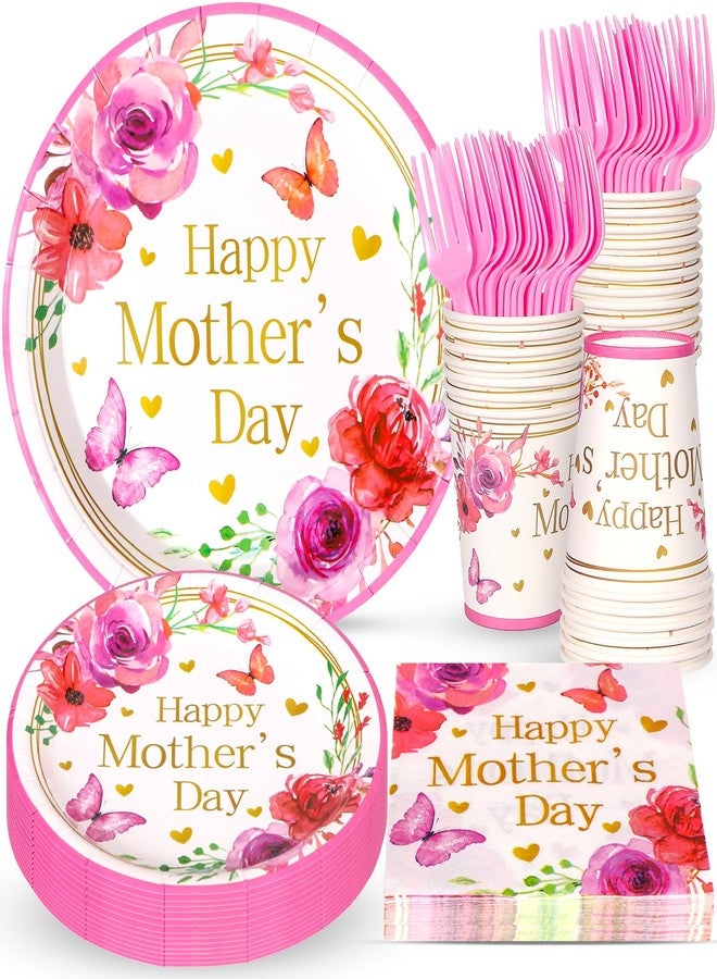 Atonofun Happy Mother's Day Party Decorations, Mother's Day Party Supplies, Mothers Day Plates and Napkins, Cups and Knives for Mothers Best Mom Ever Themed Parties Serves 24 - Image 1