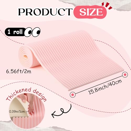 Fiwochic 158 x 787 Inch Anti Collision Wall Padding for Kids Padded Wall Panels 3D DIY Headboard for Autism Playroom Nursery Bedroom Living Room Corner Guards1 Roll Pink - Image 3