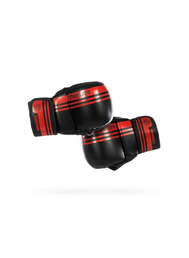Sanabul Core 7oz MMA Gloves for Men & Women, Hybrid MMA Martial Arts, Sparring Grappling Training, Padded Kick Boxing Gloves, Black/Red - Image 1