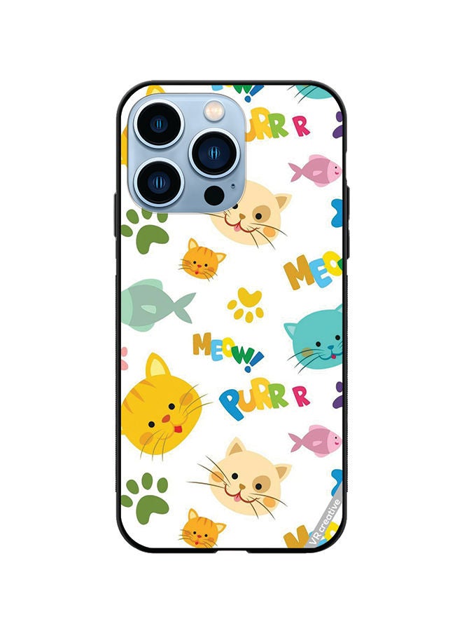 VR CREATIVE Protective Case Cover For Apple iPhone 14 Pro Meow Design Multicolour - Image 1
