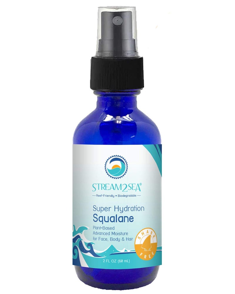 STREAM 2 SEA Squalane Olive Based, Reef Safe Certified Shark Free Plant Based Vitamin E Infused Face Moisturizer and Boosts Collagen Production, Biodegradable Skin and Hair Care, 2 Fl Oz - Image 1