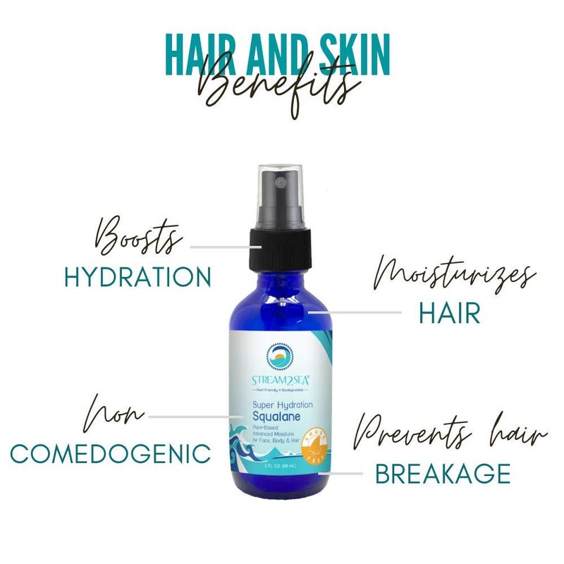 STREAM 2 SEA Squalane Olive Based, Reef Safe Certified Shark Free Plant Based Vitamin E Infused Face Moisturizer and Boosts Collagen Production, Biodegradable Skin and Hair Care, 2 Fl Oz - Image 3