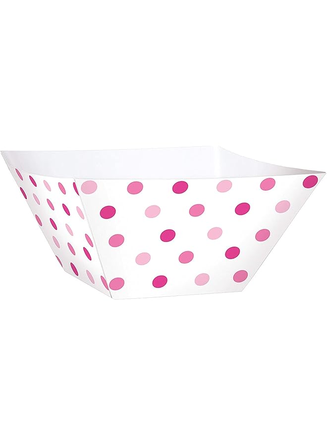 Amscan Pink Paper Mini Dots Small Square Bowl 24Pcs