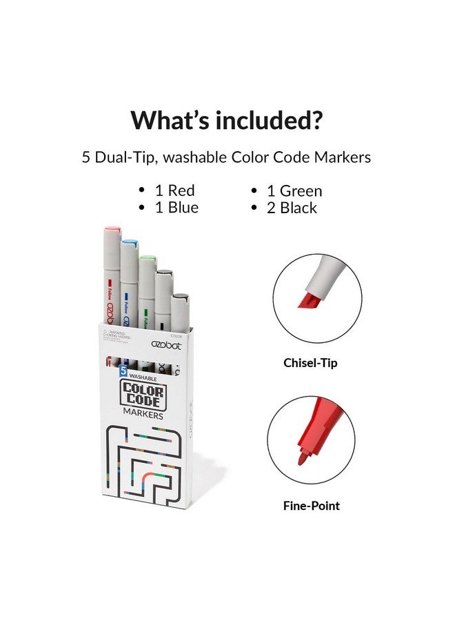 أوزو بوت أقلام تحديد الألوان: مجموعة متنوعة من الألوان للتعليم الجذعي الإبداعي، مثالية للفصول الدراسية والمنزل، تعزز مهارات حل المشكلات والتفكير النقدي، مناسبة للأعمار من 6 سنوات فما فوق، ذات وجهين، عبوة من 5 قطع - Image 5