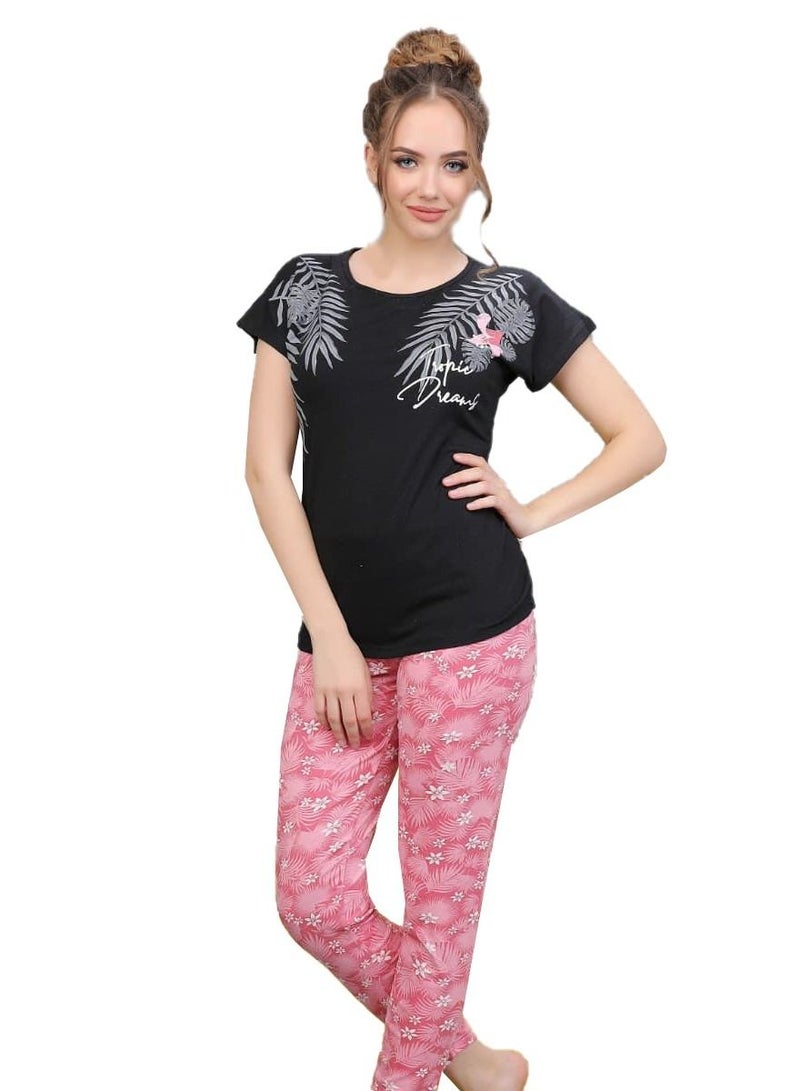 Ganna Women's short sleeve cotton pajamas - PJ 972 