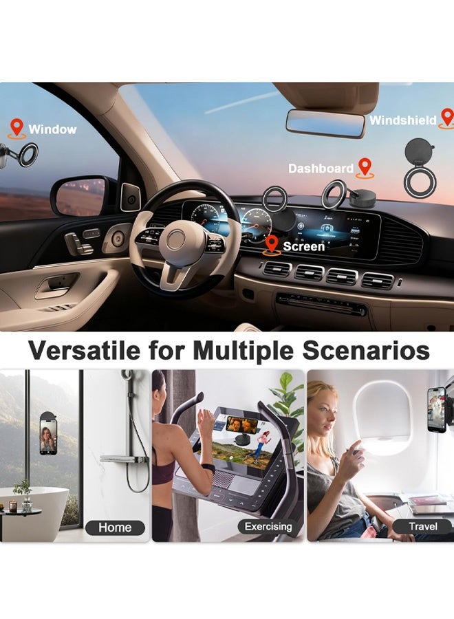 Vacuum Magnetic Phone Holder for Car, Full Metal Body, Vacuum Suction Phone Mount, Magsafe Car Mount for iPhone, Folding Holder for iPhone and Android - Image 2