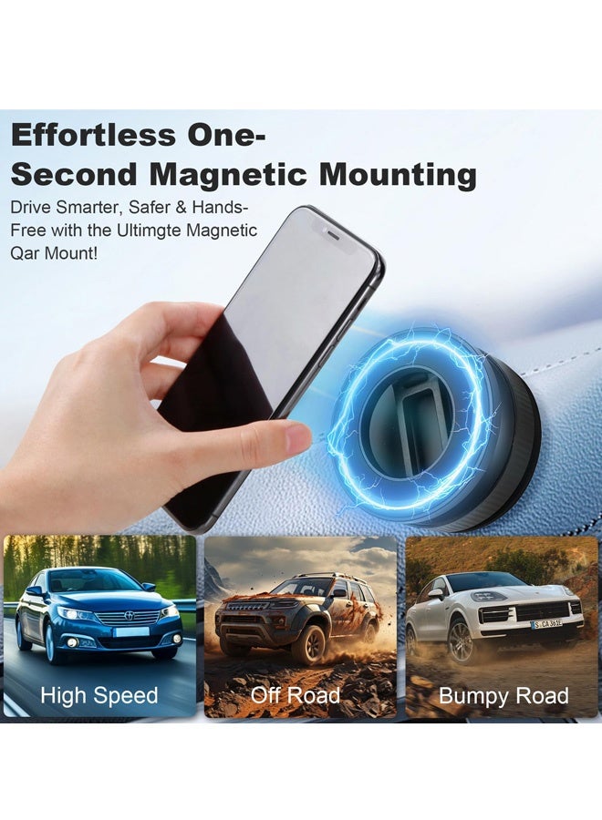 Vacuum Magnetic Phone Holder for Car, Full Metal Body, Vacuum Suction Phone Mount, Magsafe Car Mount for iPhone, Folding Holder for iPhone and Android - Image 3