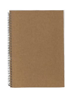 PARTNER 1-Piece A4 Size Spiral Binded Ruled Notebook 100 Sheets Kraft Brown Cover White Sheets  - Image 4
