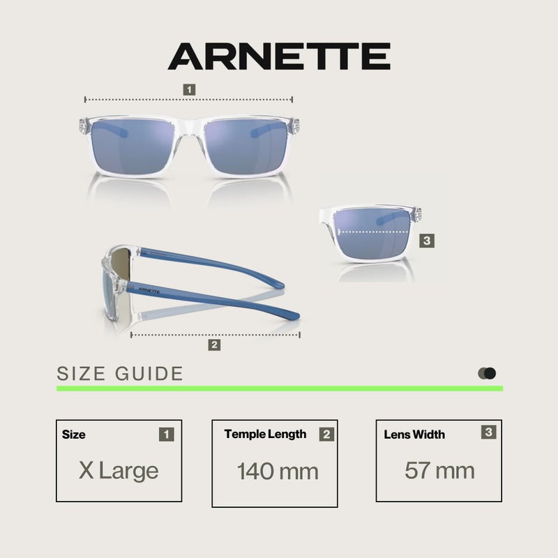 ARNETTE Mwamba AN4322 275522 57MM Crystal/Dark Grey MIrror Water Polarized Rectangle Sunglasses for Men +BUNDLE with ACCESSORY EYEWEAR KIT - Image 3